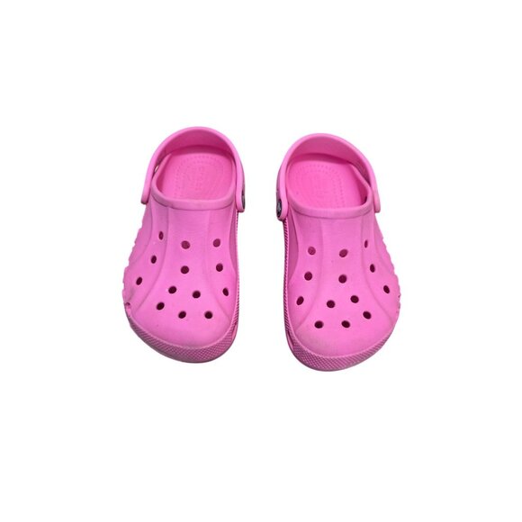 Crocs Kids Pink Classic Clogs Slip-On Shoes Size J2 With Adjustable Strap - Picture 1 of 8